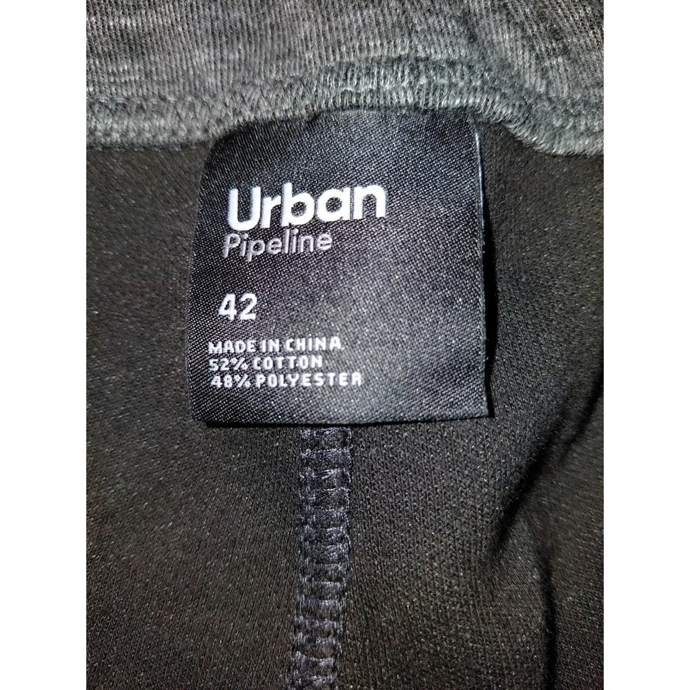 Urban Pipeline Mens Heather Gray Knit Shorts Size 42 Elastic Waist Zip Pockets
